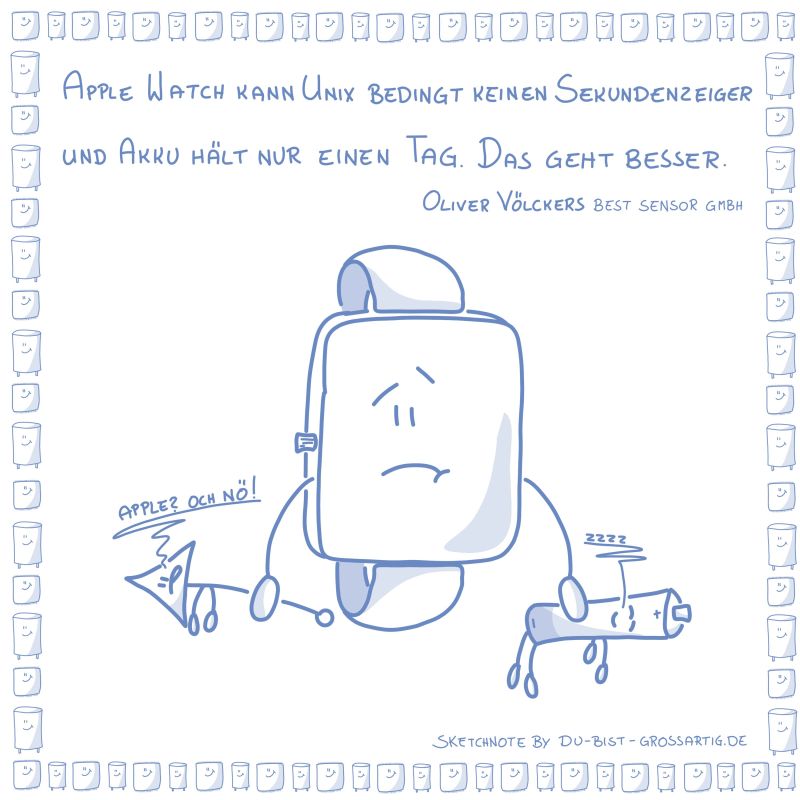Sketchnote von Maria Steinberg zu Apple und Zephyr Stromverbrauch