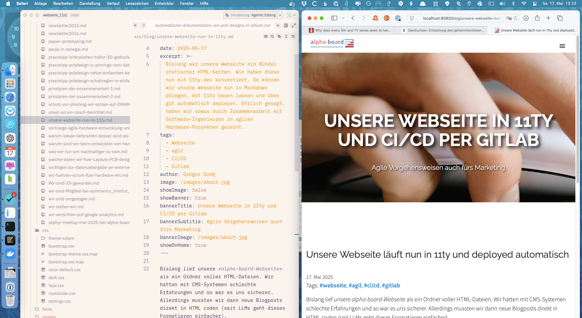 Unsere Webseite läuft nun in 11ty und deployed automatisch
